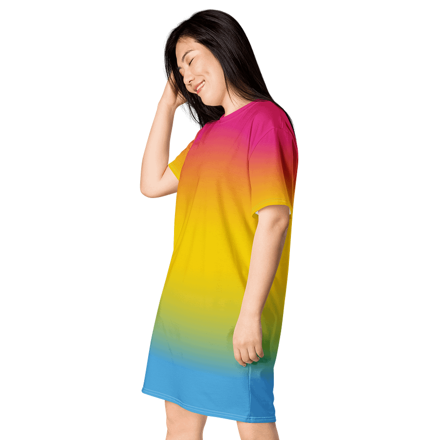 Pansexual Pride Gradient T-shirt Dress product image (3)