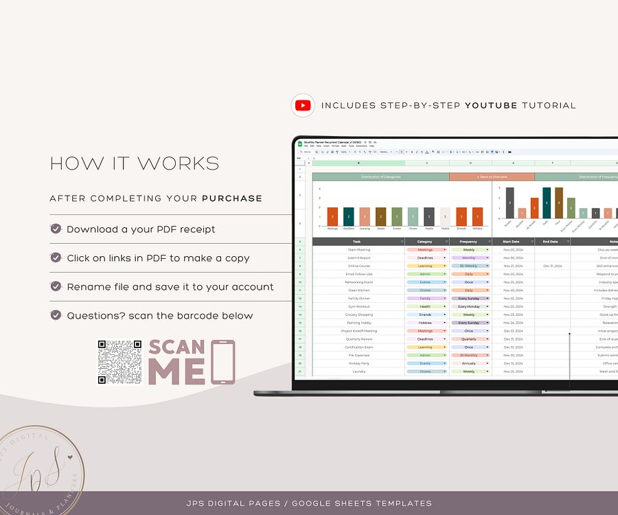 Home Maintenance Calendar, Google Sheets Template product image (10)