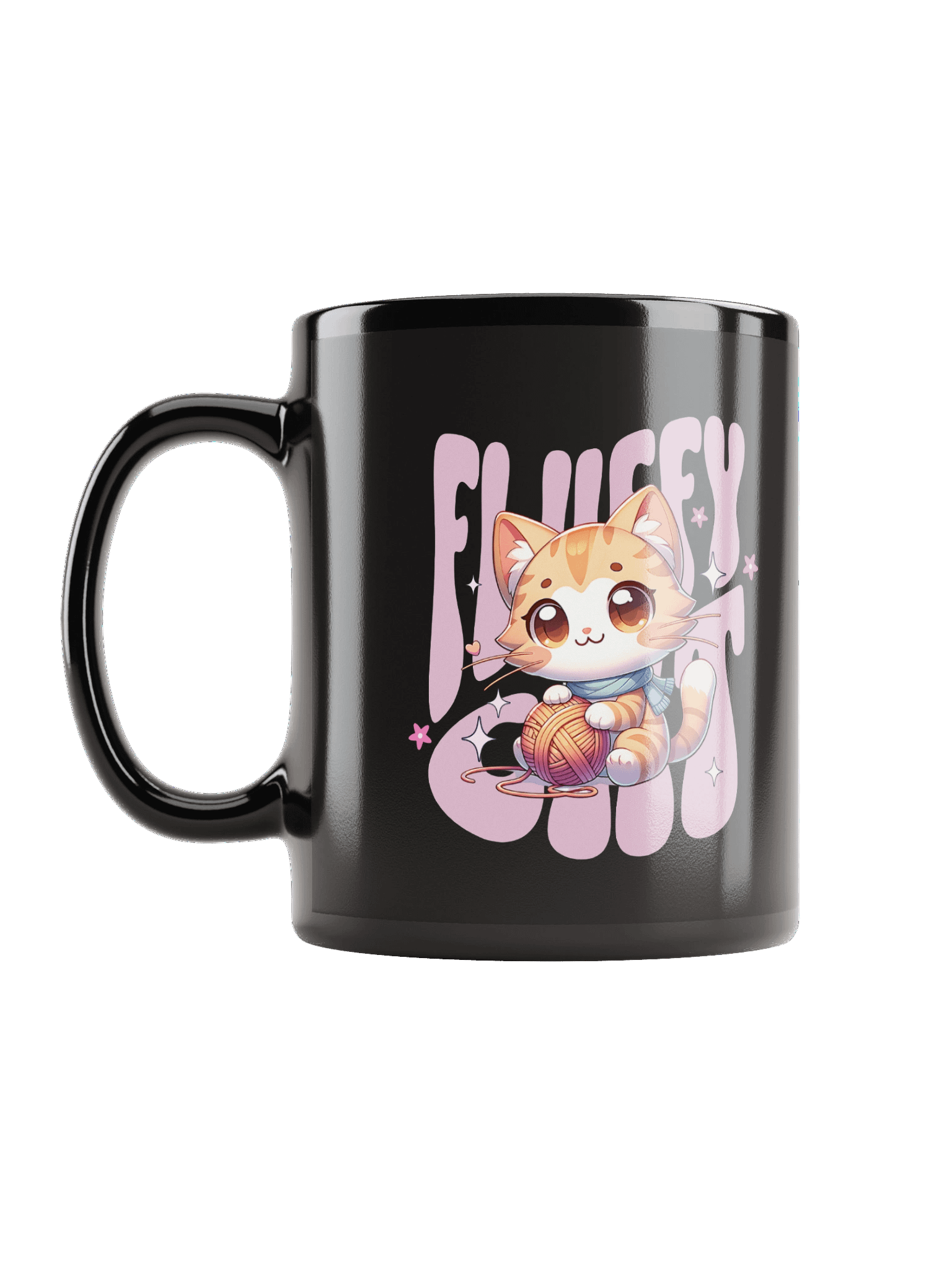Fluffy Cat | Black Glossy Mug product image (12)