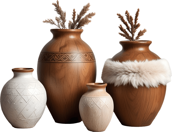 Scandinavian Nest – Nordic Rustic Vases Set PNG product image (1)
