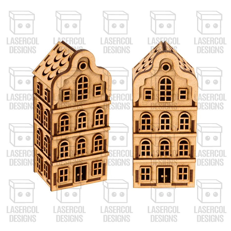 Christmas Houses Set 1 (5 Styles) - Laser Cut Files product image (5)
