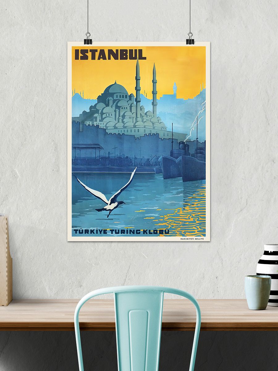 Istanbul, Turkey, 1928 (Türkiye Turing Klöbü) — retro travel poster product image (2)