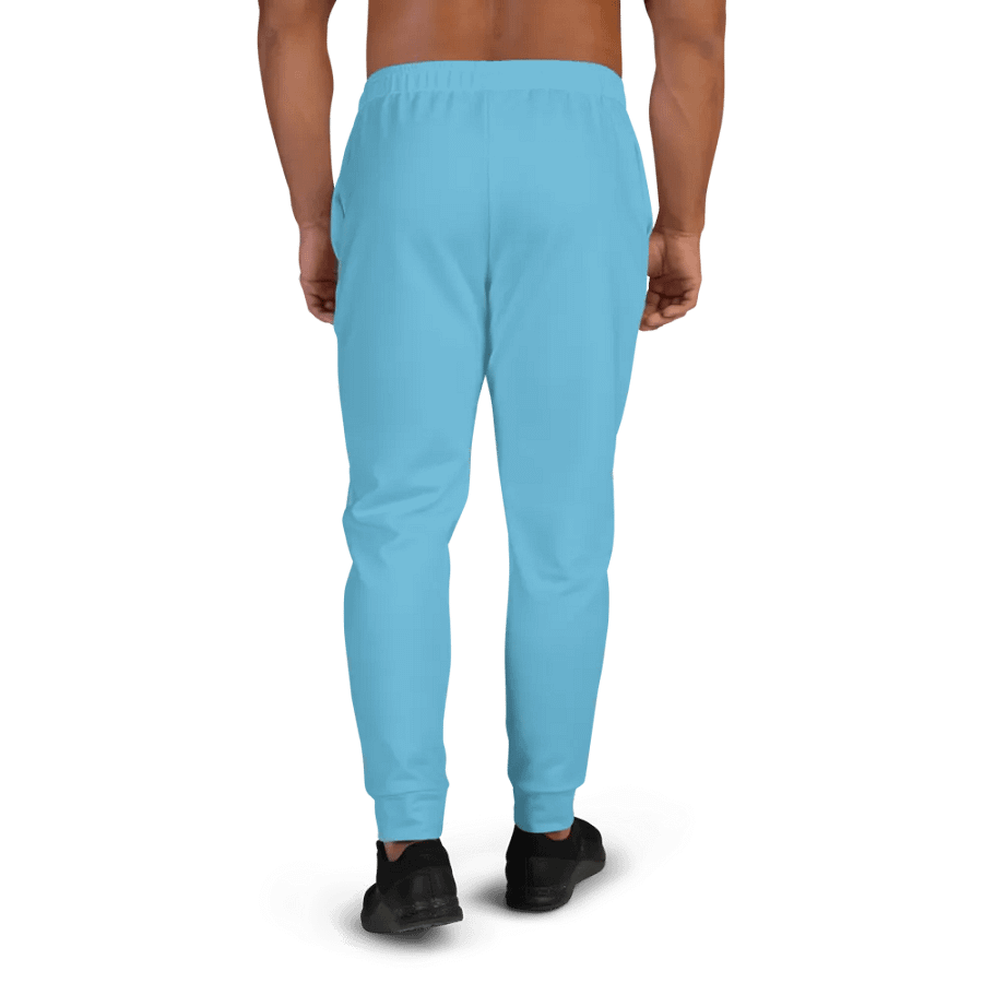 Plain Medium Light Blue Light Summer Recycled Polyester Premium Men's Joggers by Treasure Pie product image (4)
