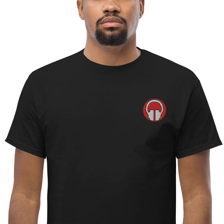 Headphones Embroidered Gildan Heavyweight T-Shirt product image (1)