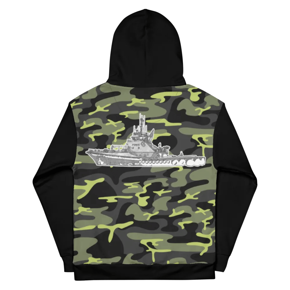 black & Green Camouflage Foss tug Sketch Hoodie product image (12)