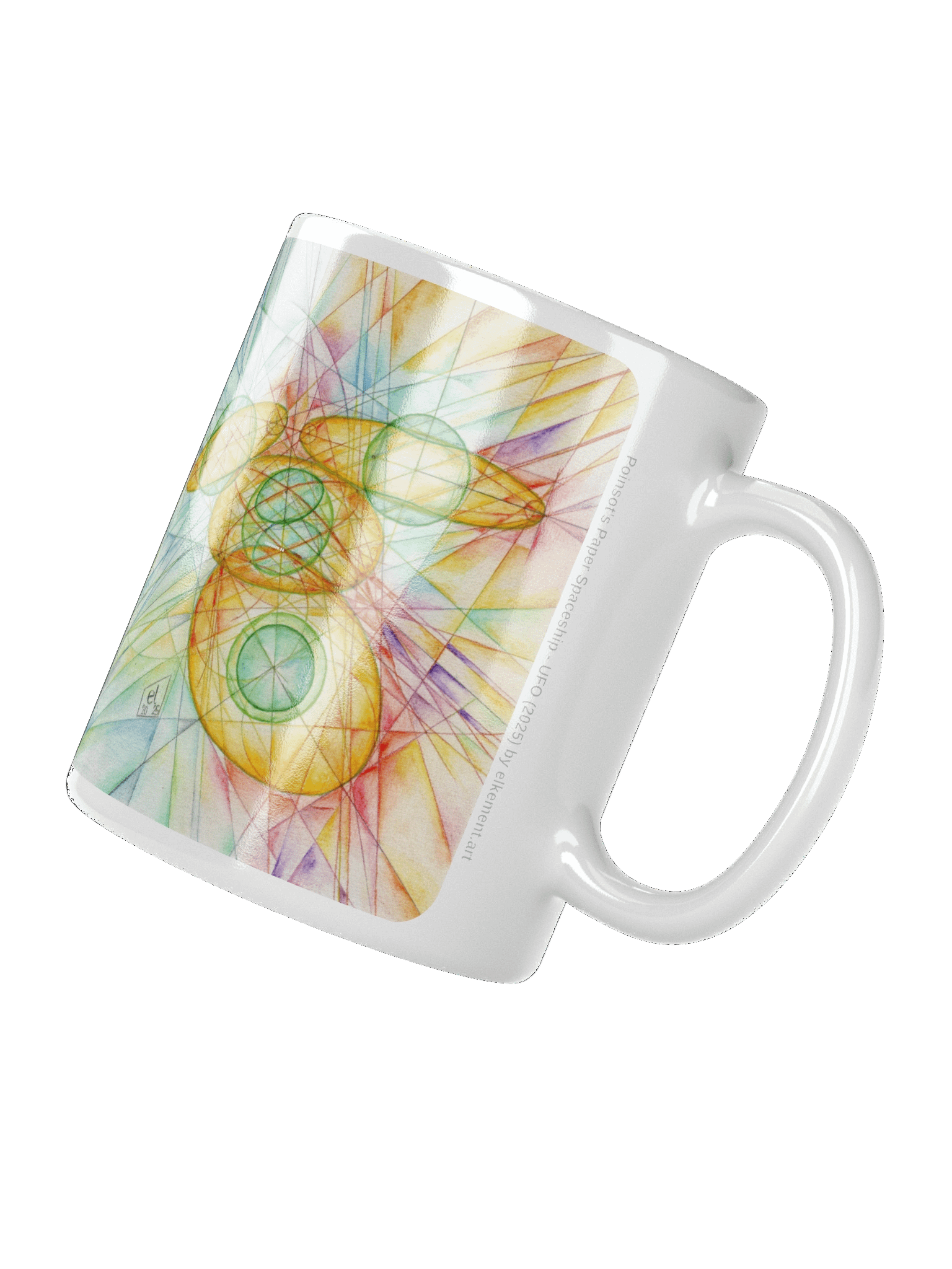 Poinsot's Paper Spaceship 4+1 - Gyroscope Physics Geometric Drawings Mug product image (5)