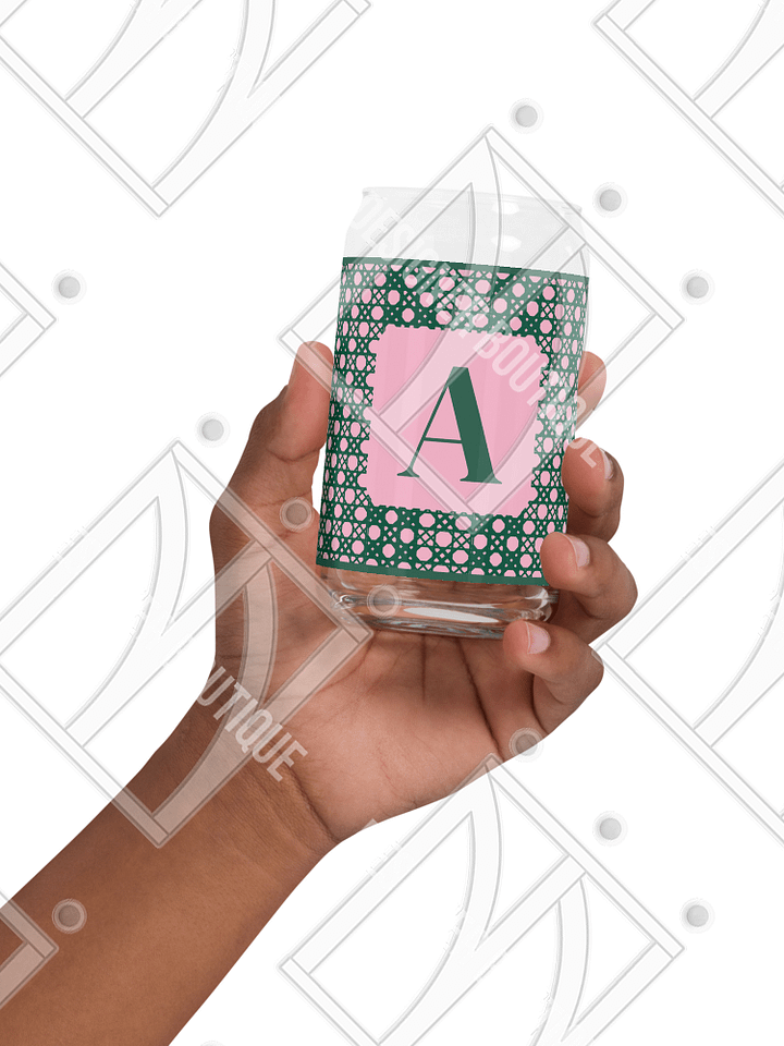 Verdant Garden Monogram A Can-Shaped Glass product image (2)