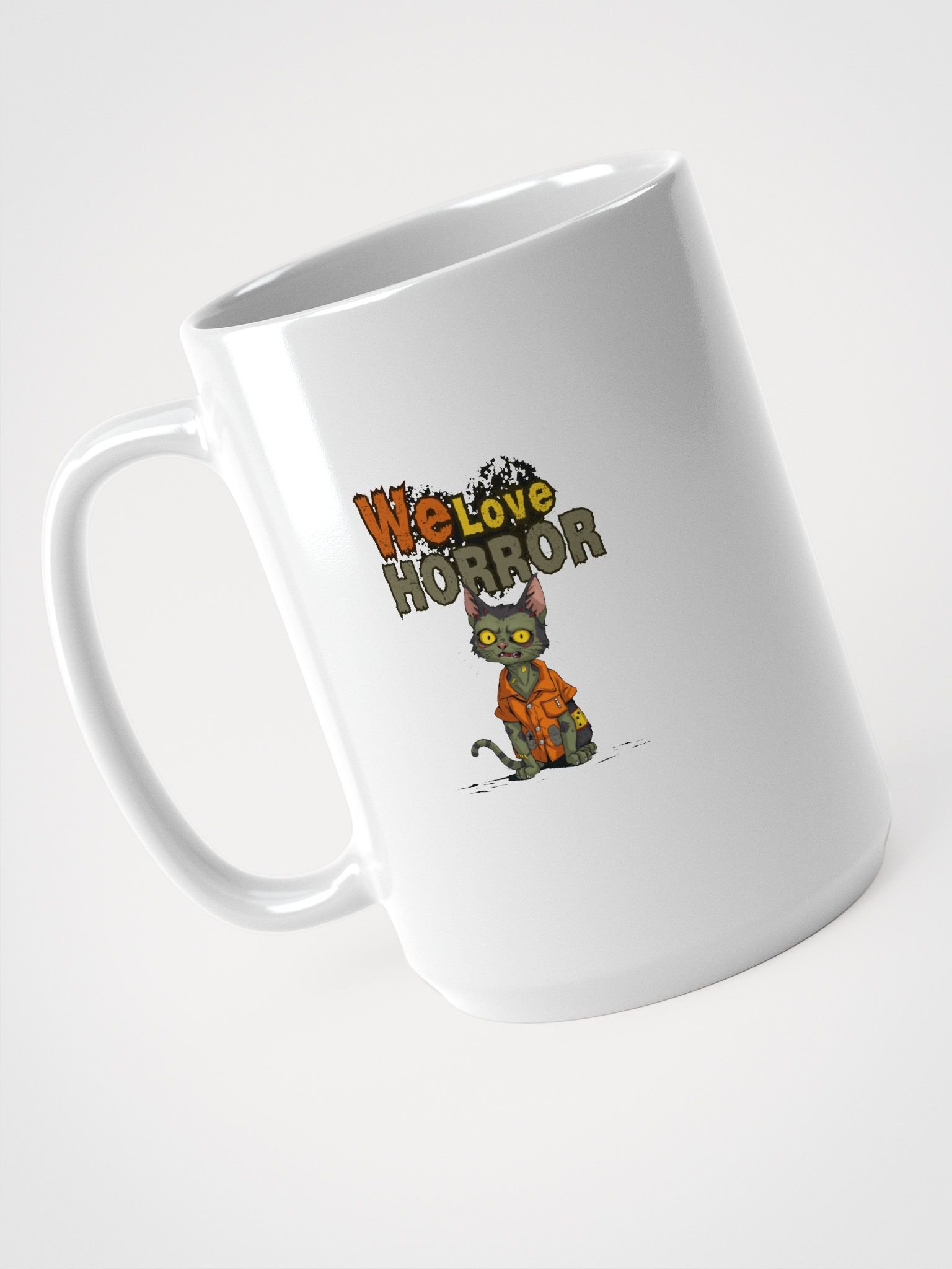 Horror Cat White Glossy Mug product image (4)