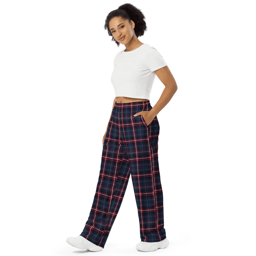 Red/Navy Plaid Unisex Lounge Pants product image (8)