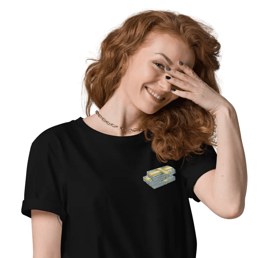 dollar stacks embroidered t-shirt - 100% cotton product image (1)