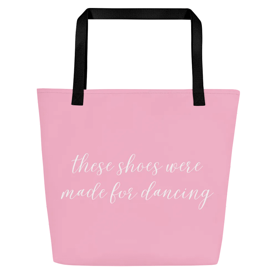 Shoe Bag Tote | Light Pink with White Logo and Quote product image (1)