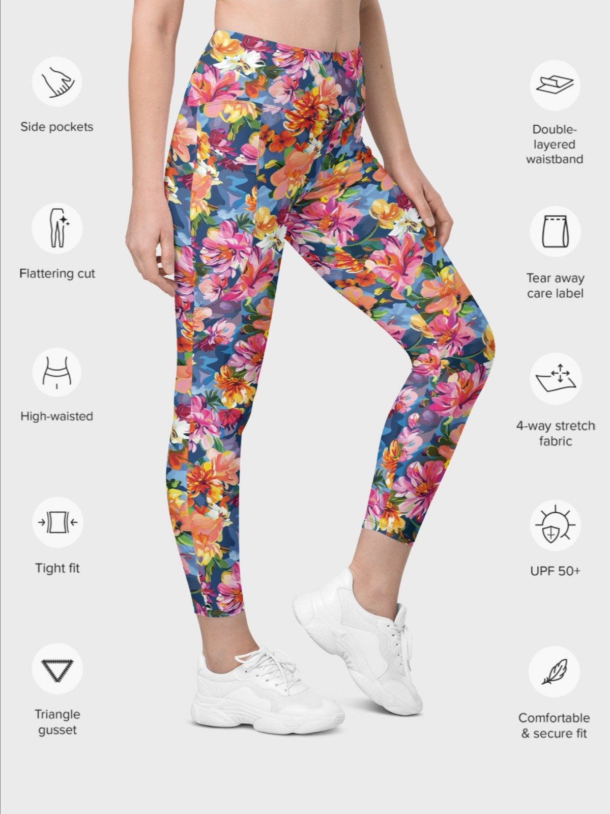 Leggings with Pockets "Bold Abstract Florals" product image (5)