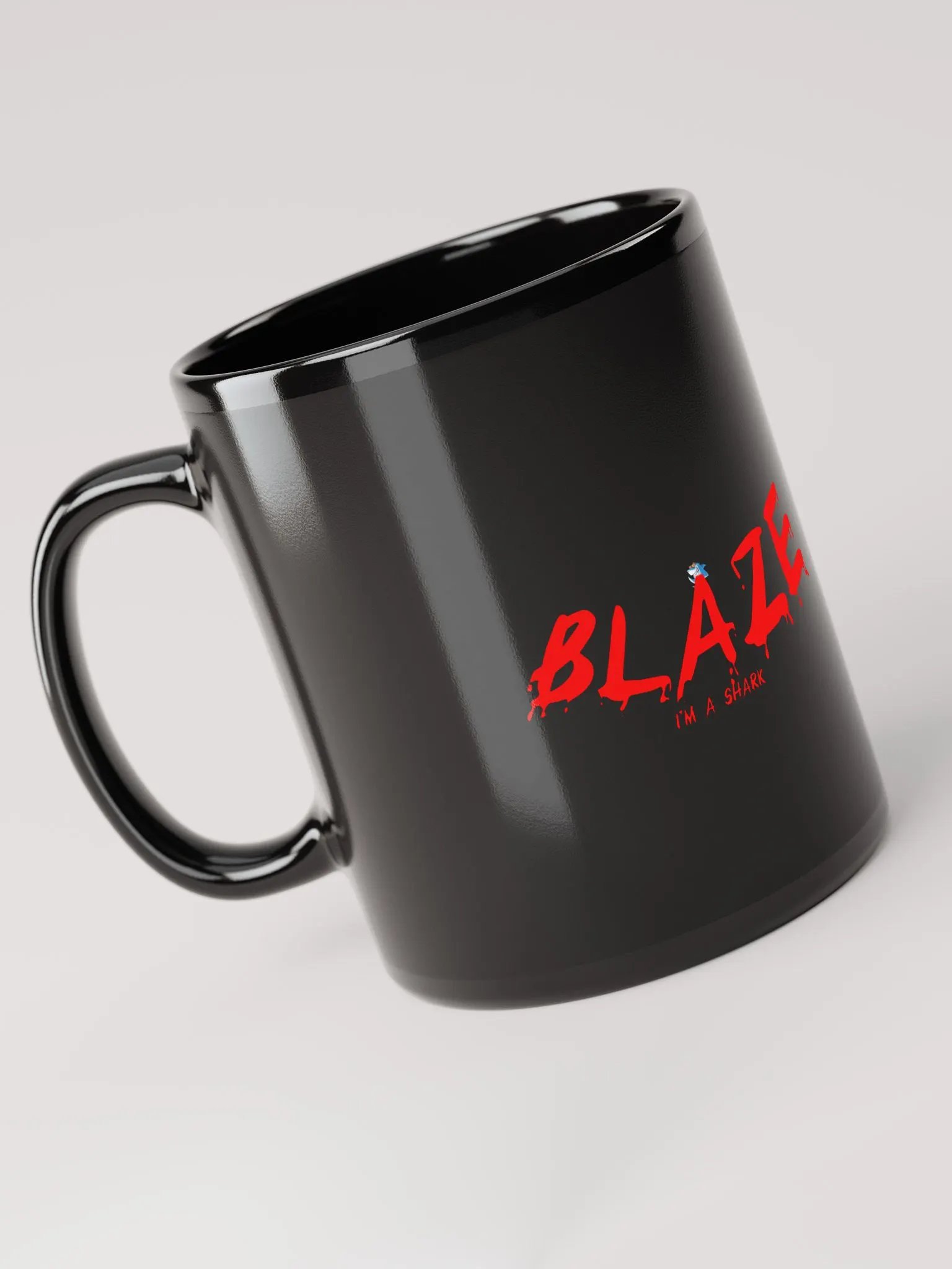 Blaze I am shark black mug product image (6)