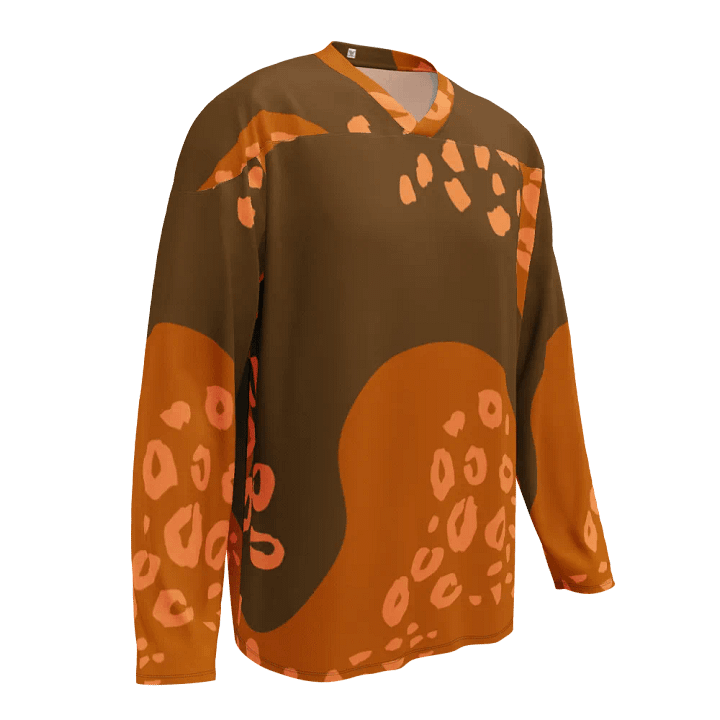 Dynamic Orange Leopard Hockey Fan Jersey product image (1)