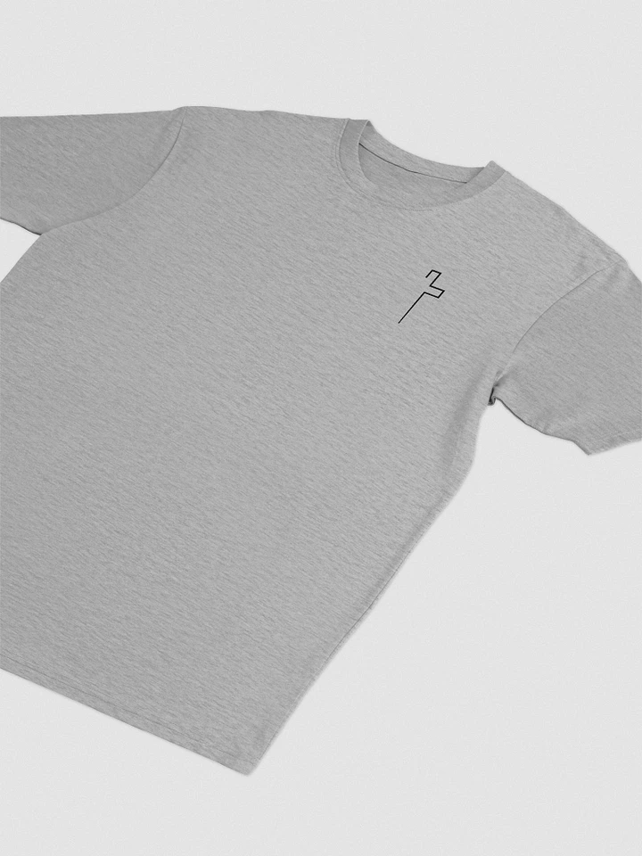 Simple Cross Embroidered Grey Heavyweight T-shirt product image (2)