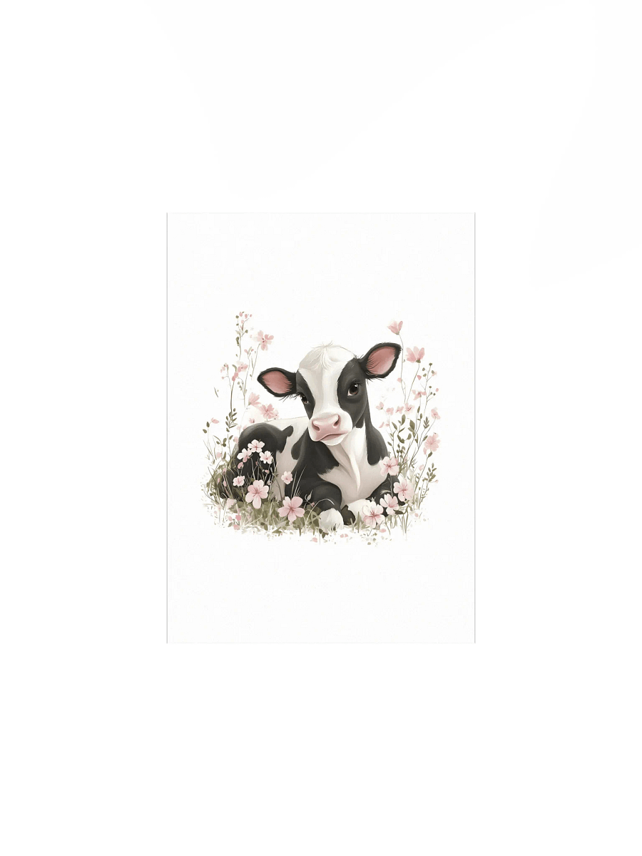 Holstein Cow in Pink Florals Farm Print product image (1)