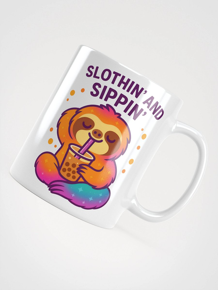 Slothin’ and Sippin’ Coffee Mug – Cute Bubble Tea Sloth Cup for Boba Lovers & Chill Vibes product image (4)