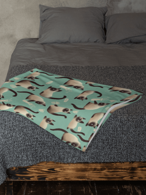 Bad Siamese Cats Knocking Stuff Over Throw Blanket, Mint product image (6)