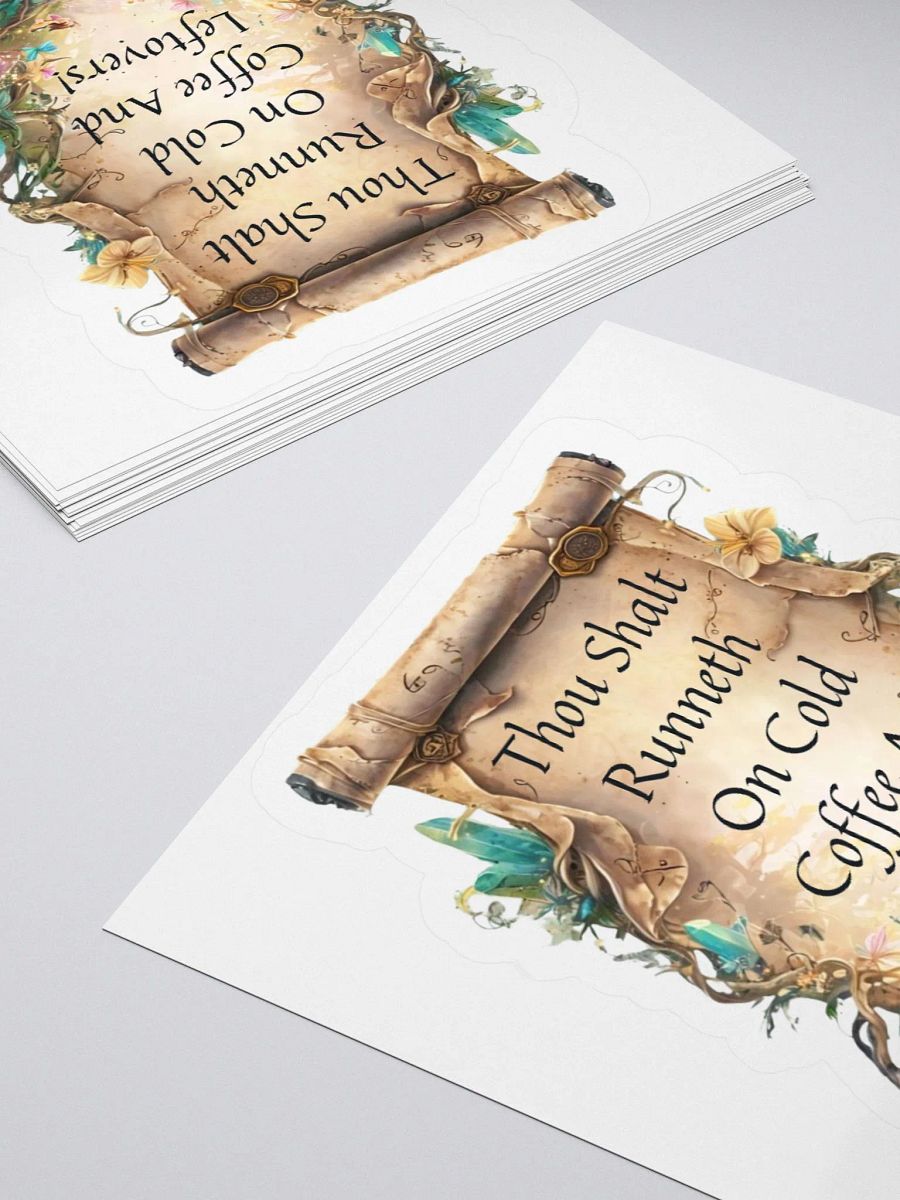 Cold Coffee & Leftovers Funny Mom Sticker – Fairytale Prophecy Vinyl Decal product image (11)