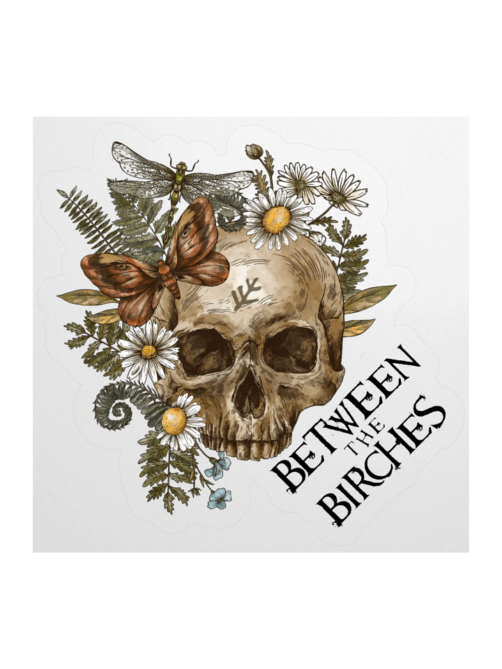 Between the Birches Cottage Core Skull Kiss-Cut Sticker product image (1)