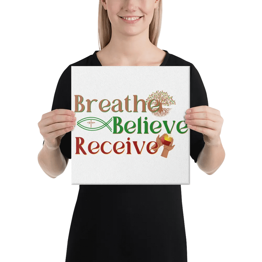 BREATHE BELIEVE RECEIVE CANVAS, INSPIRATIONAL MOTIVATIONAL, SELF-AFFIRMATION, POSITIVE VIBES, GIFT IDEA product image (4)