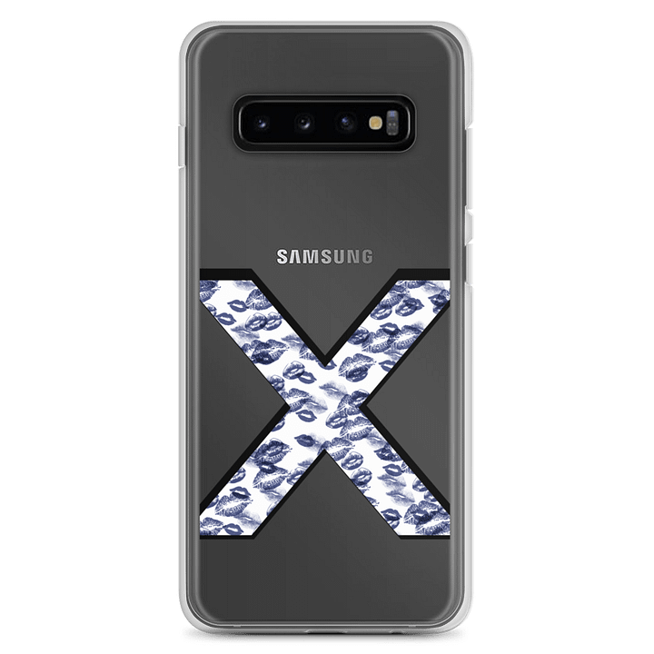 White X Dark Blue Lipstick Kisses Phone Case S product image (1)