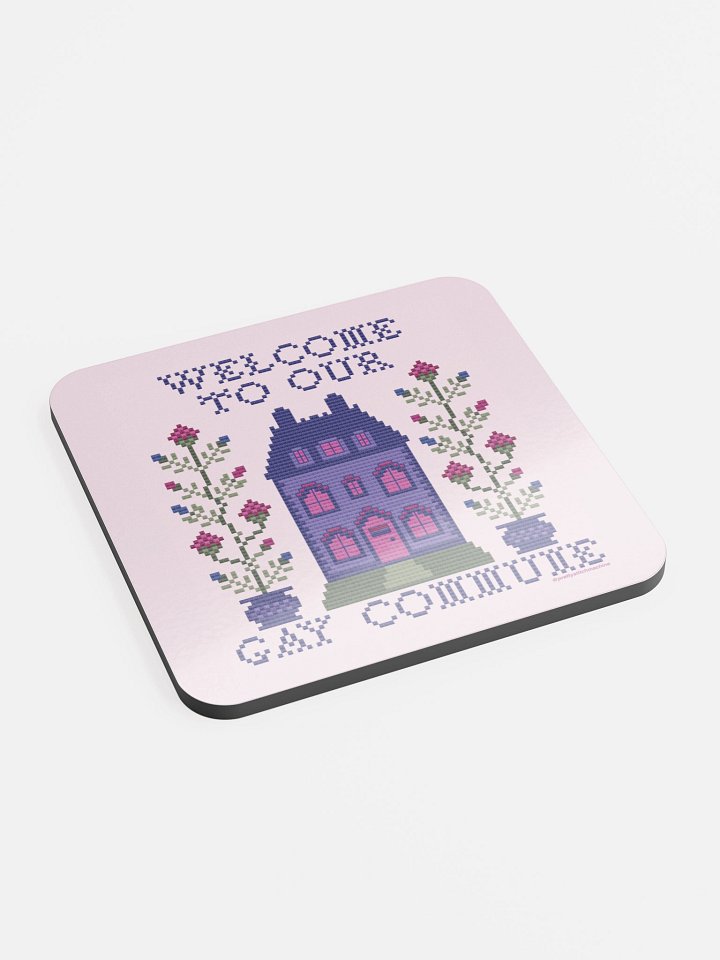 Welcome to Our Gay Commune Coaster - Bi Flag product image (2)