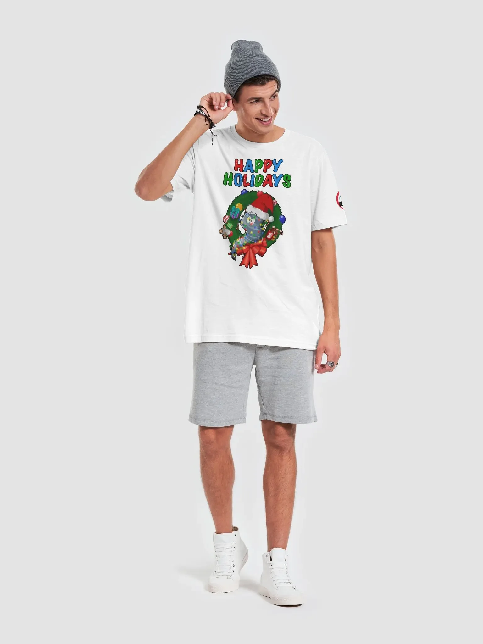 Happy Holidays T-Shirt + Sleeve Logo product image (40)
