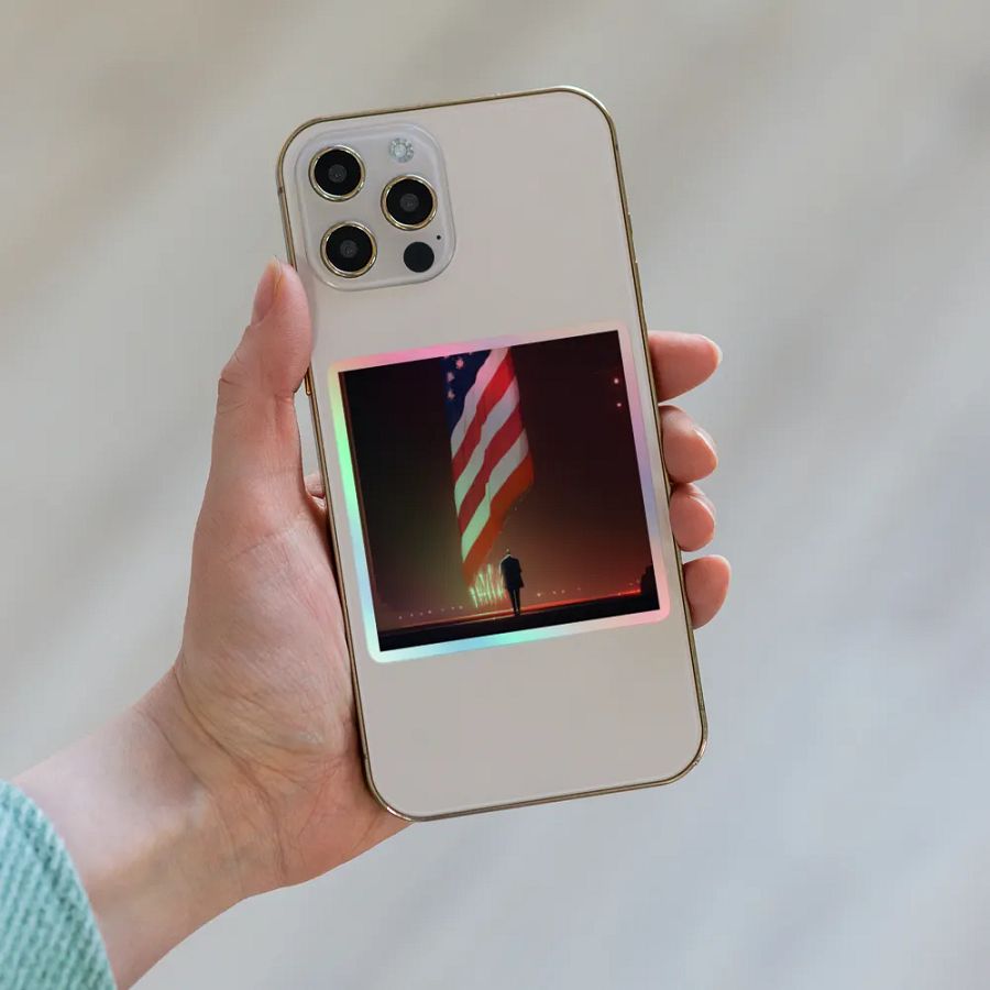 Patriotic Reverence Holographic Sticker product image (8)