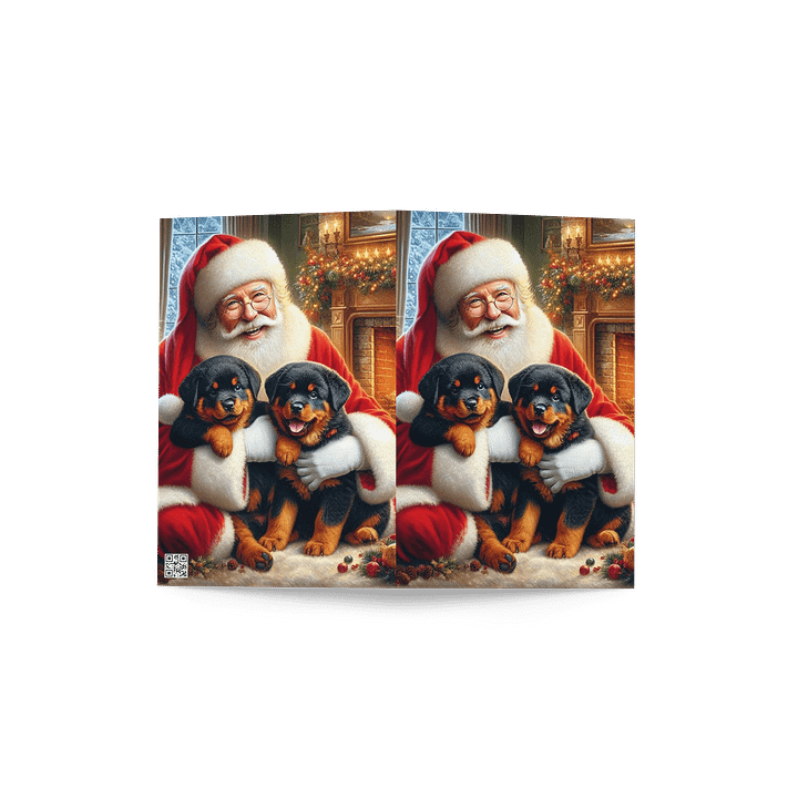 Rottweiler Santa's Puppy Party Greeting Card product image (4)