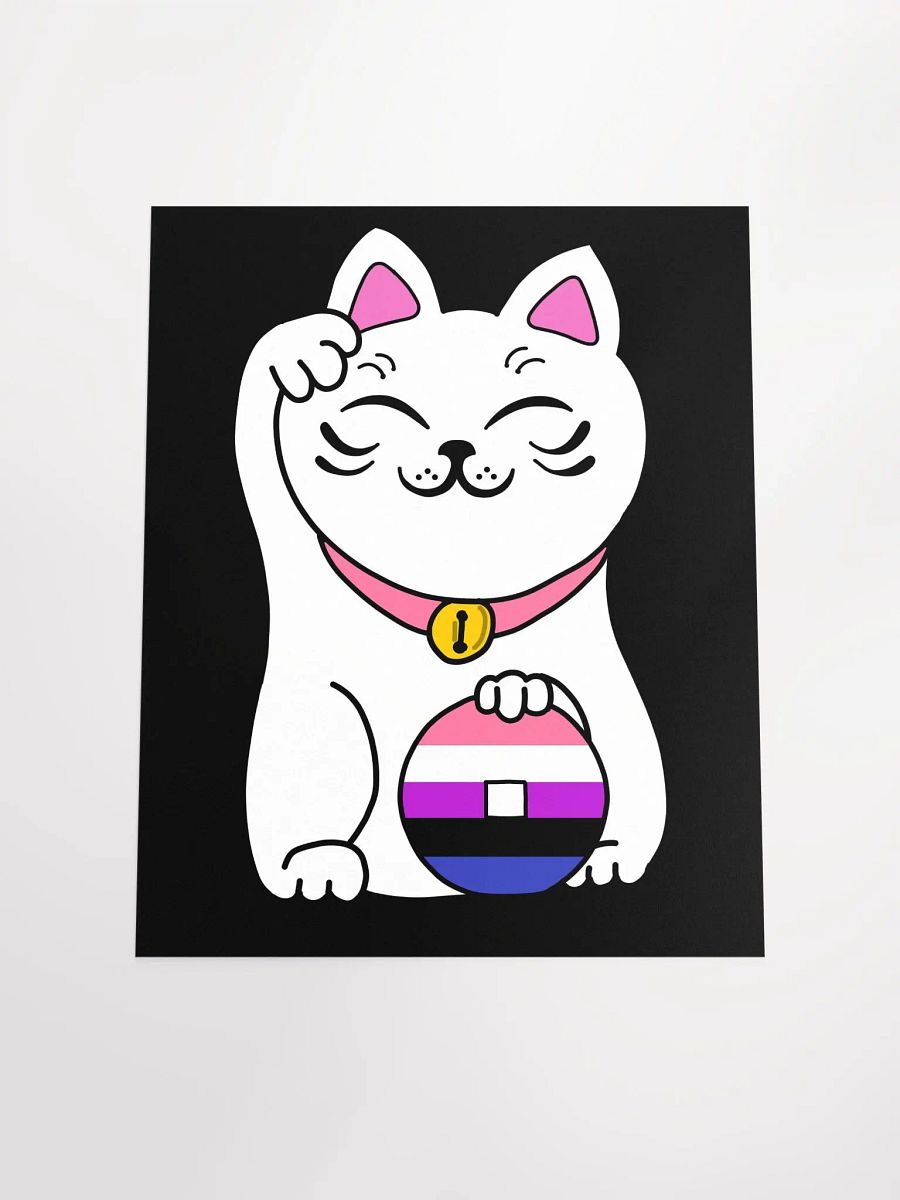 Maneki neko genderfluid pride poster product image (4)