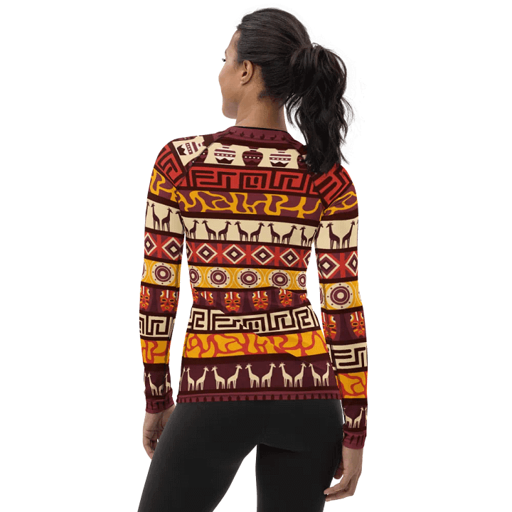 Chic Protection: Flat African Pattern All-Over Print Women's Rash Guard product image (2)