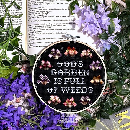 November's Patreon cross stitch pattern is here! 🥀 in reading and watching The Long Walk this line really stuck with me. Olso...