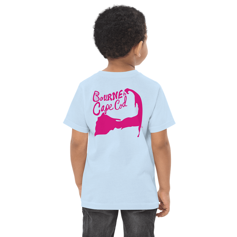 BRN.2C.C.™/BOURNE to Cape Cod™ | DTG Vintage Print | Toddler T-Shirt | Coastal Jersey Tee for Littles | Vibrant Pink Logos product image (6)