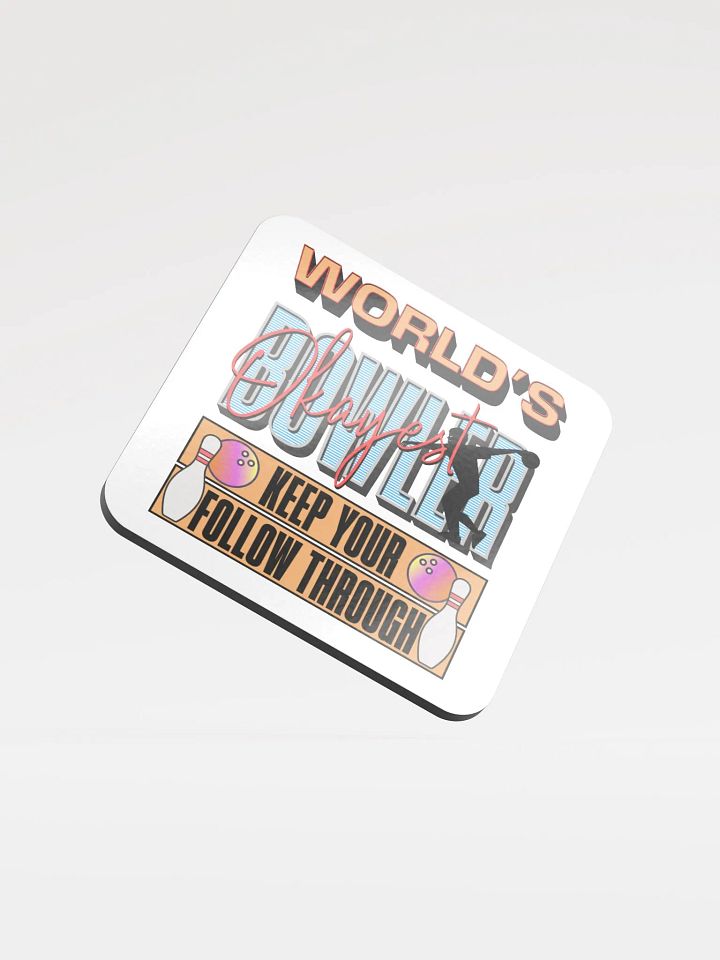 World's Okayest Bowler Cork Coaster product image (1)