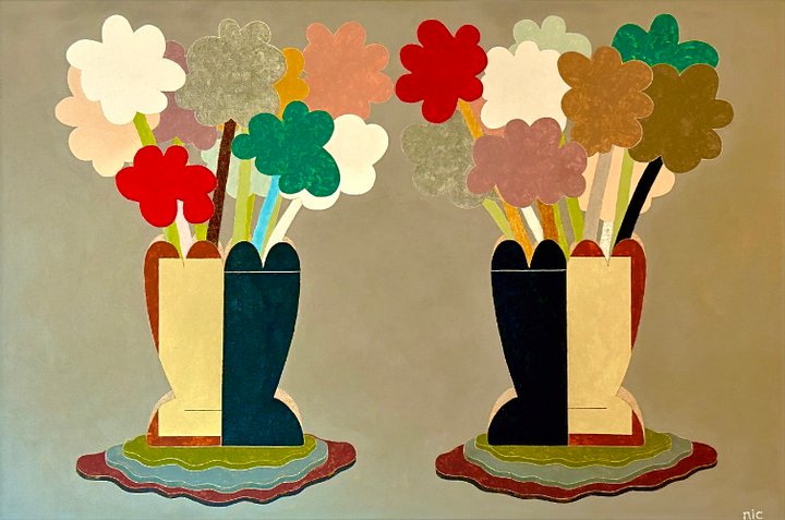 Two Flowers (circa 2022) (20" x 30") on canvas product image (1)