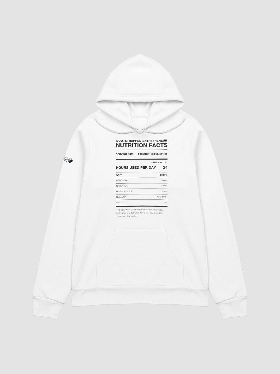 BOOTSTRAPPED ENTREPRENEUR Nutrition Facts Comfort Hoodie product image (2)