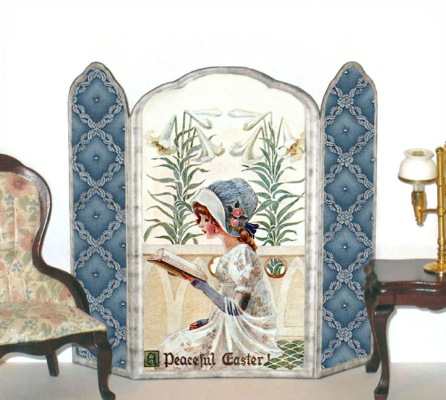 A Peaceful Easter Dollhouse Miniature Room Screen 1:12 Scale N026 product image (1)