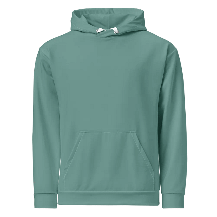 Plain Medium Teal Green Soft Summer Unisex Recycled Polyester Heavyweight Premium Hoodie by Treasure Pie product image (1)