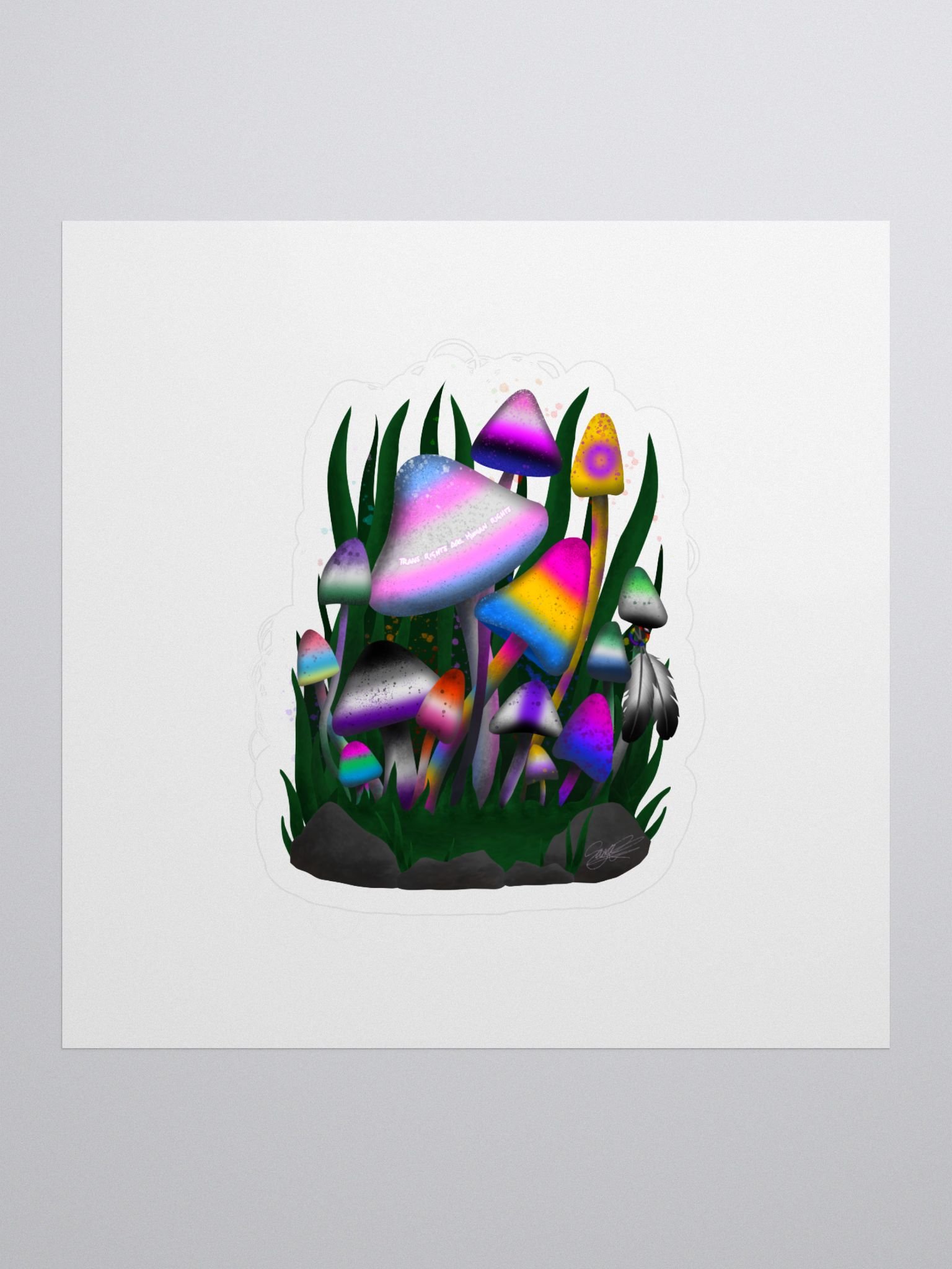 Trans Rights Mushrooms Sticker product image (1)