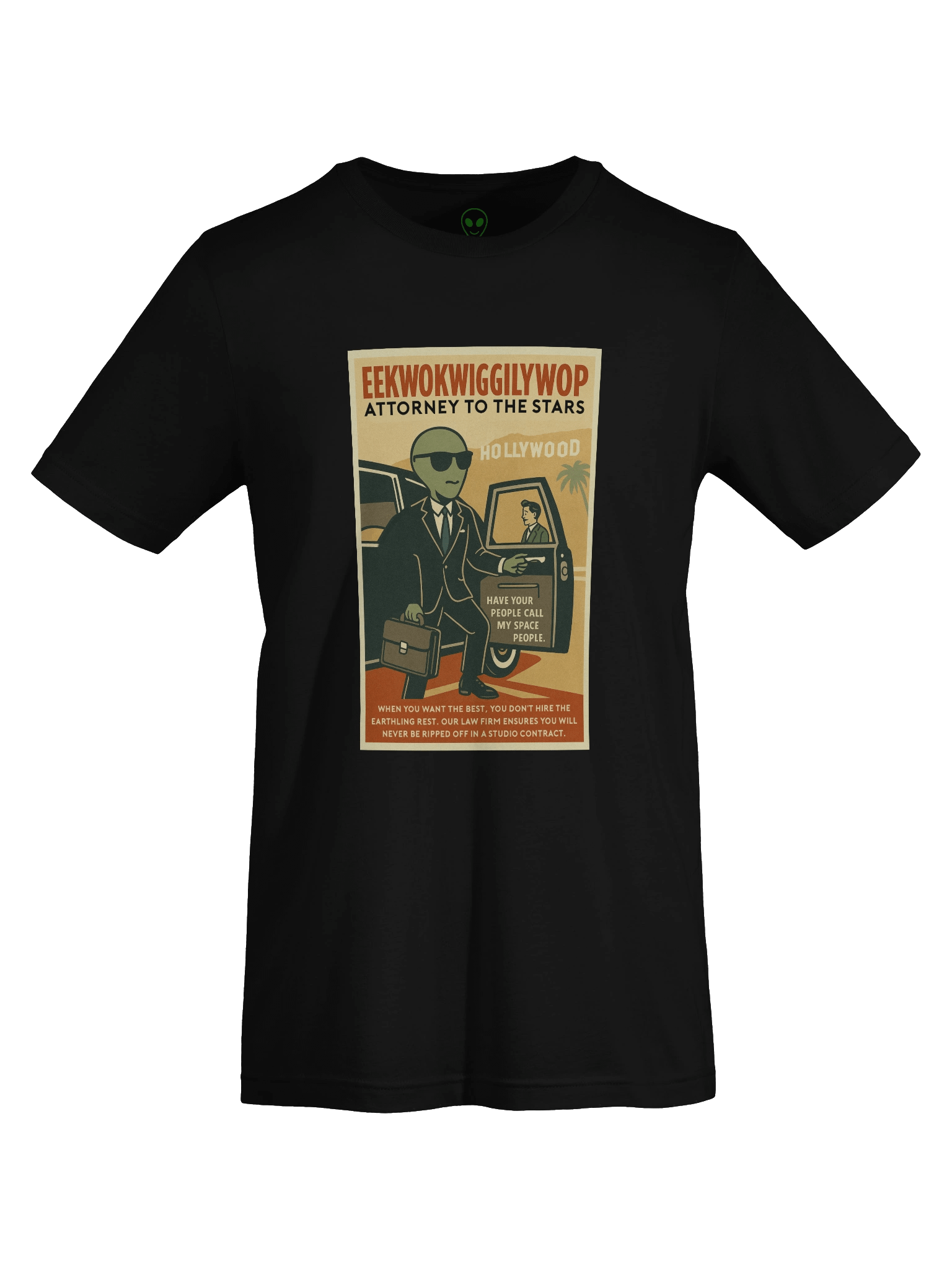 Attorney to the Stars Roswell Aliens 1950's Retro Poster Unisex T-Shirt product image (7)