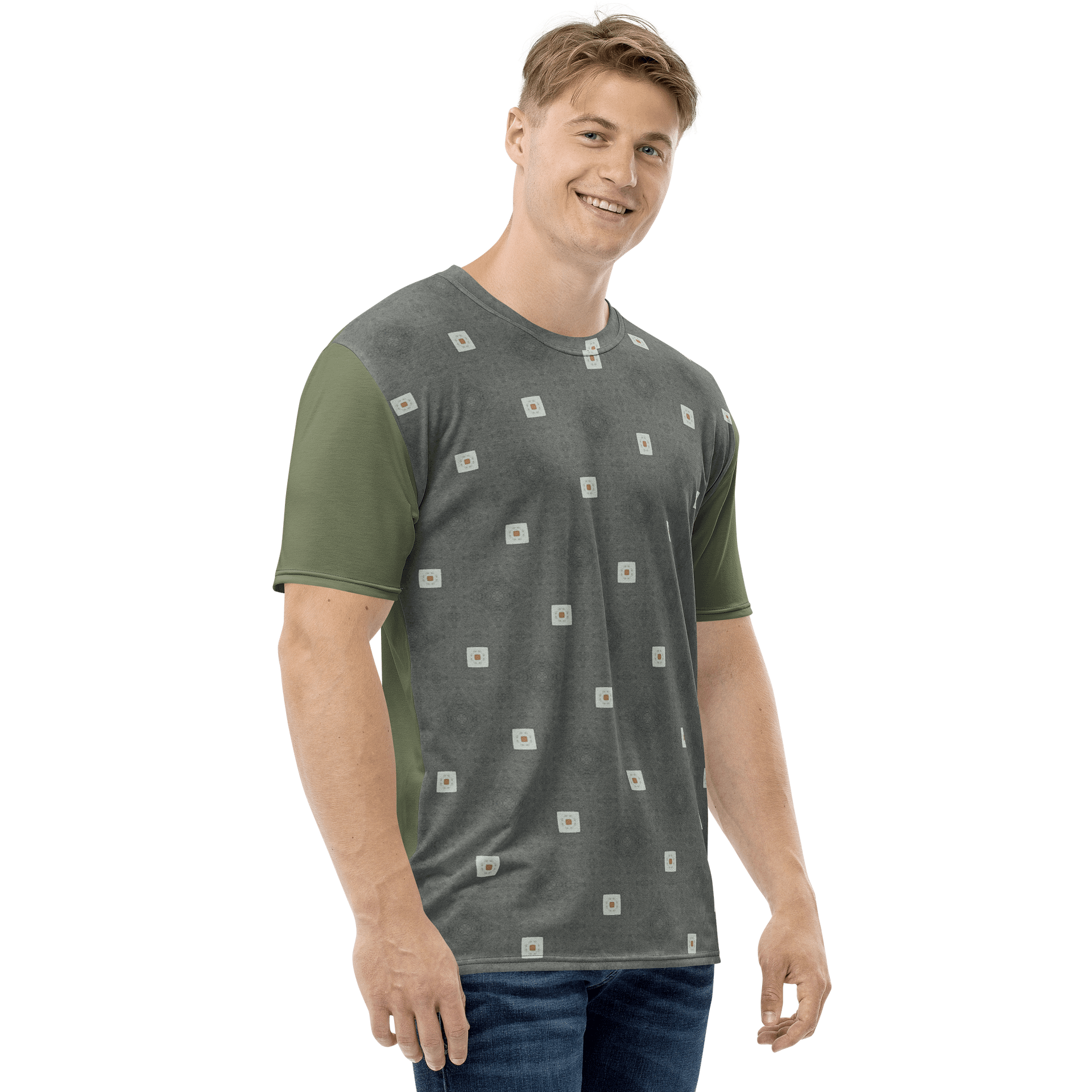 Signal Grid - Olive Matrix Edition Men's Tee product image (4)