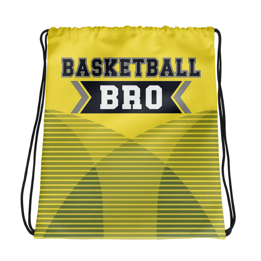 "Basketball Bro" Yellow Drawstring Bag product image (1)