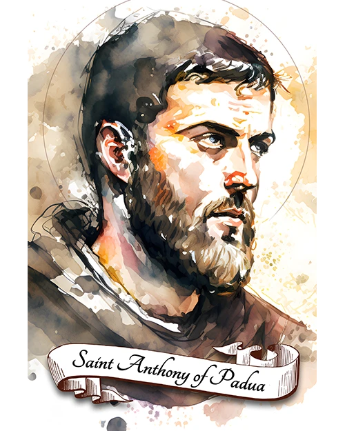 Saint Anthony of Padua Patron Saint of Lost Things, Priests, Travelers, Sailors, Fishermen, Matte Poster product image (1)