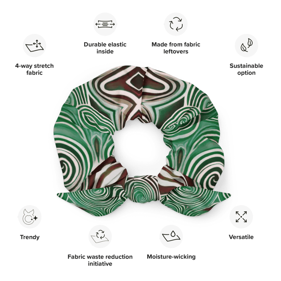 Funky Cool Green Liquid Tie-Dye Scrunchie product image (11)