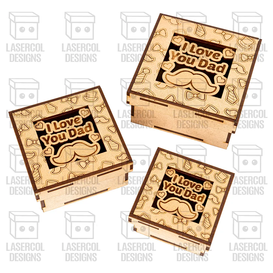 Free Laser File (MAY) - Father's Day Gift Boxes Set 1 (3 Sizes, 5 Styles) product image (10)