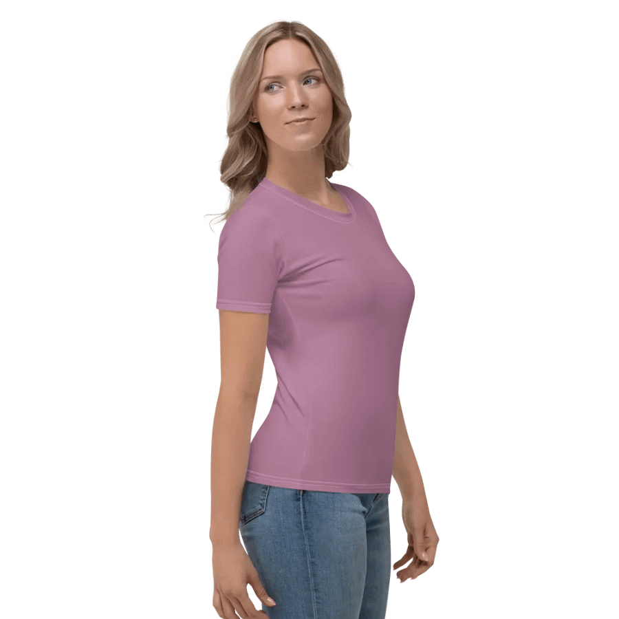 Plain Medium Dark Lilac Purple Soft Summer Women's Crewneck Polyester Heavyweight Premium T-Shirt by Treasure Pie product image (4)