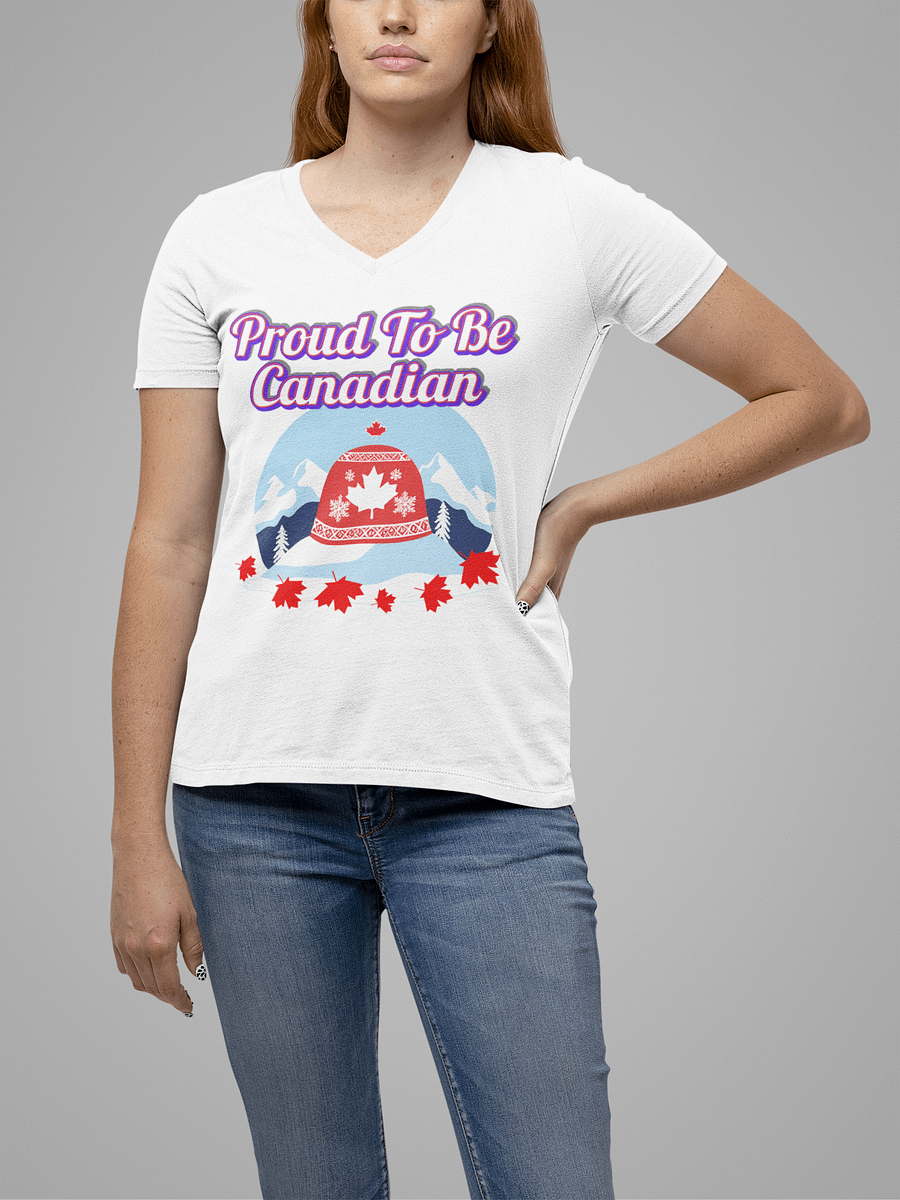 Canadian Winter Vibes V-Neck Tee product image (26)
