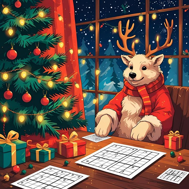 Yuletide Sudoku - 100 Festive Intermediate Puzzles to Warm Your Mind product image (1)