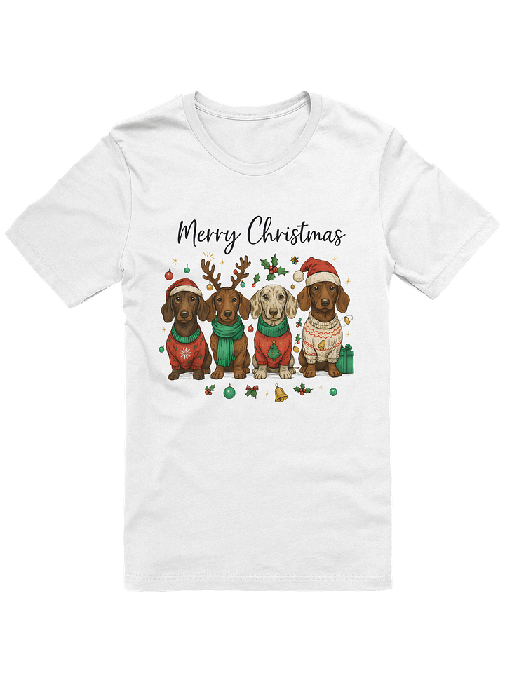 Merry Christmas Dachshund Sweater T-Shirt – Cozy Holiday Dog Illustration product image (1)